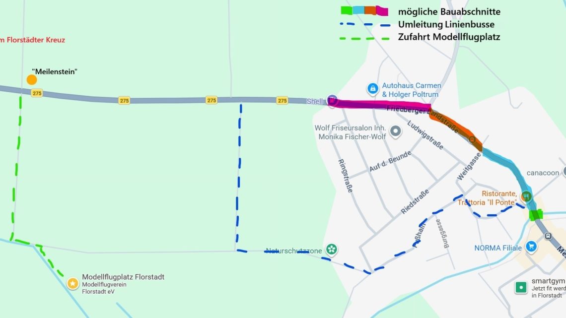 Infos zu den Bauarbeiten an der B275